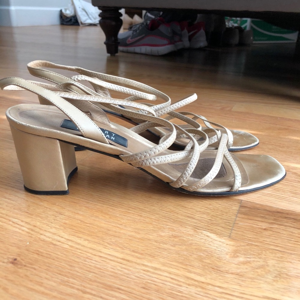 Kindly worn Stuart Weitzman chunky heels